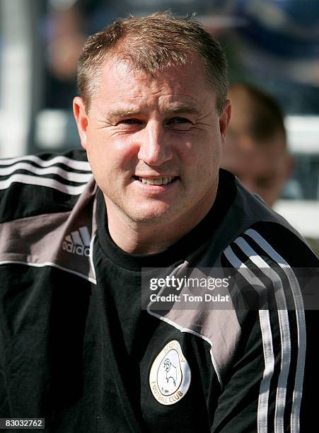 Manager of Derby County, Paul Jewell looks on before the Coca Cola Championship match between Queens Park Rangers and Derby County at Loftus Road...