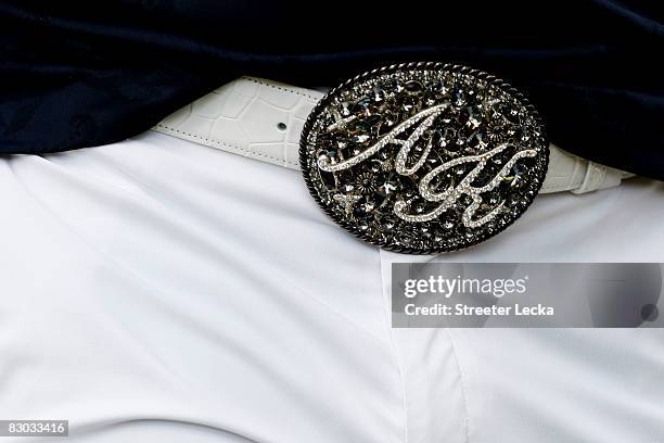 Anthony Kim wears a belt with his initials on the buckle during the third round of THE TOUR Championship presented by Coca-Cola, at East Lake Golf...