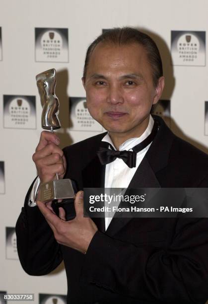 Winner of Best British Accesory designer Jimmy Choo, at the Rover British Fashion Awards 2000, held at the Natural History Museum in London.