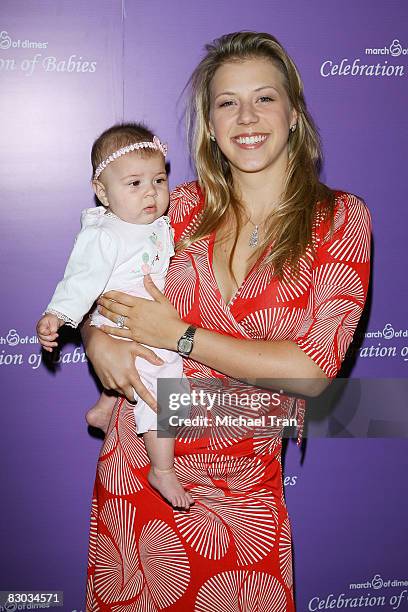 Jodie Sweetin and daughter Zoie arrive at the "Celebration of Babies" silent auction and luncheon to benefit the March of Dimes held at The Beverly...