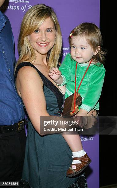 Kellie Martin and daughter Maggie arrive at the "Celebration of Babies" silent auction and luncheon to benefit the March of Dimes held at The Beverly...