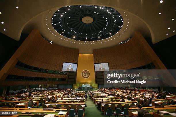 Pak Kil Yon, North Korea's Vice-Minister of Foreign Affairs, speaks at the United Nations General Assembly on September 27, 2008 in New York City....