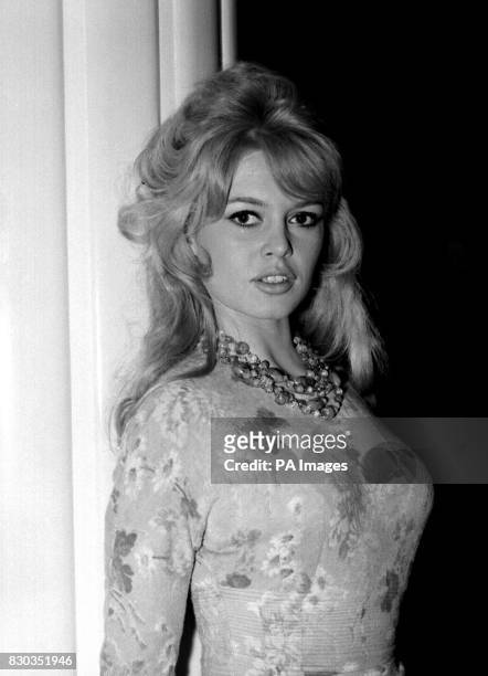 Brigitte Bardot at a London Hotel during a photocall for her latest movie "Babette Goes to War"