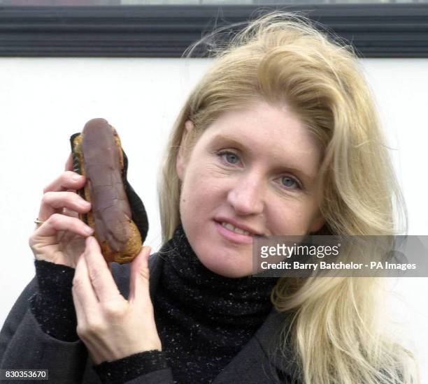 Birgit Cunningham, who pushed a chocolate eclair into Agriculture Minister Nick Brown's face in a previous protest, joined farmers, as they picketed...