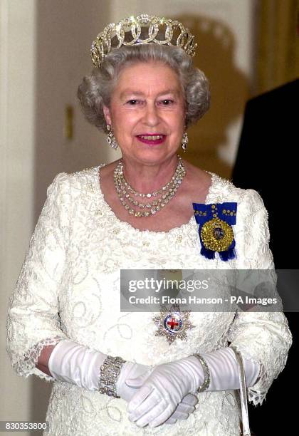 The Queen before a State Banquet at the Government house, Canberra, during her State visit to Australia.