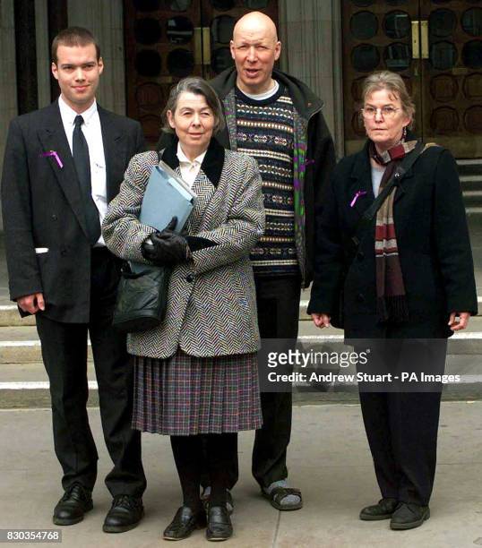 The family of Simon Jones, who was killed on his first day at Shoreham docks, outside the High Court in London. The family have launched a High Court...