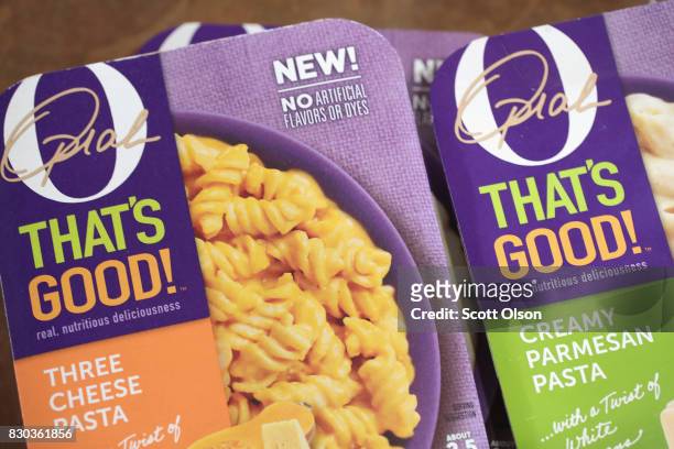 In this photo illustration, 'O That's Good!' food products, introduced by Oprah Winfrey in collaboration with Kraft Heinz, are shown on August 11,...