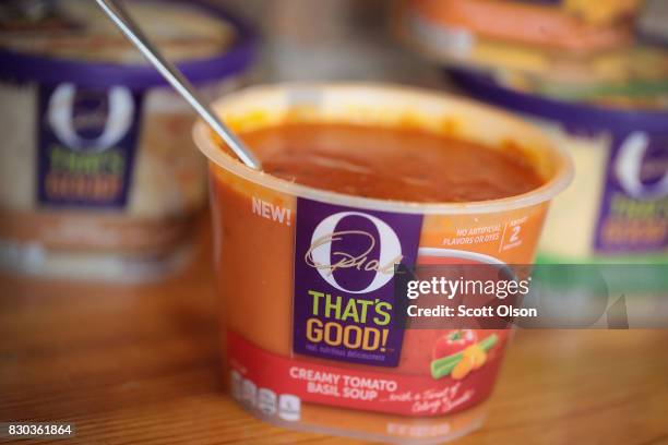 In this photo illustration, 'O That's Good!' food products, introduced by Oprah Winfrey in collaboration with Kraft Heinz, are shown on August 11,...