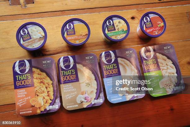 In this photo illustration, 'O That's Good!' food products, introduced by Oprah Winfrey in collaboration with Kraft Heinz, are shown on August 11,...