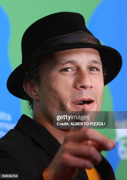 Photo dated 04 September 2007 shows US actor Heath Ledger at a photocall for "I'm not there" during the 64th Venice International Film Festival at...