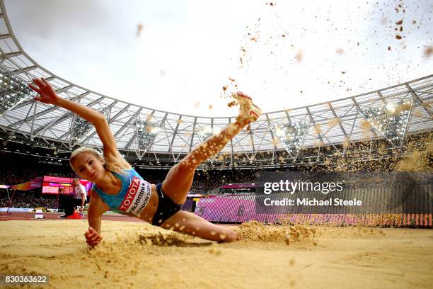 Darya Klishina of the Authorised Neutral Athletes competes in the Women's Long Jump final during day eight of the 16th IAAF World Athletics...