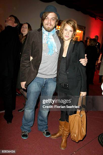 Nils Bokelberg and Chiara Schoras attend the Staying Alive Party 2008 during the Hamburg Filmfest at Fliegende Bauten on September 27, 2008 in...