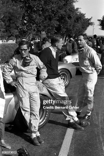 Masten Gregory, Dan Gurney, Phil Hill, Shelby Cobra, Targa Florio, Sicily, 26 April 1964.
