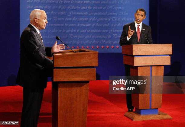 Republican presidential candidate John McCain and U.S. Democratic presidential candidate Barack Obama take part in the first U.S. Presidential Debate...