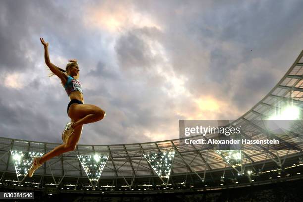 Darya Klishina of the Authorised Neutral Athletes competes in the Women's Long Jump final during day eight of the 16th IAAF World Athletics...