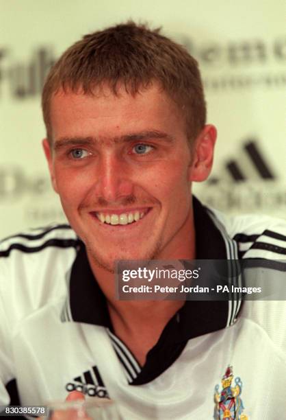 Fulham Football Club's new signing Lee Clark, who cost three million pounds, is introduced at Craven Cottage. The former Sunderland player was...