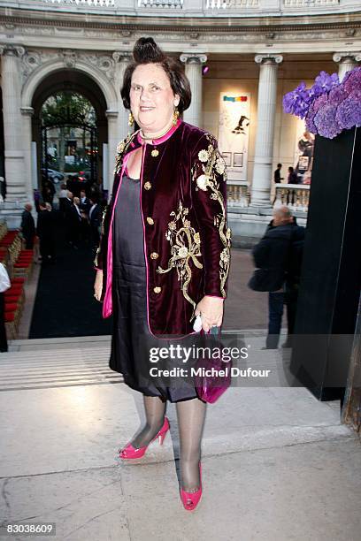 Suzy menkes attends a party to celebrate Suzy Menkes Twenty Year Partnership with The Herald Tribune at the Musee Galliera on September 27, 2008 in...