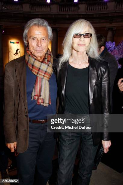 Betty Catroux and her husband attend a party to celebrate Suzy Menkes Twenty Year Partnership with The Herald Tribune at the Musee Galliera on...