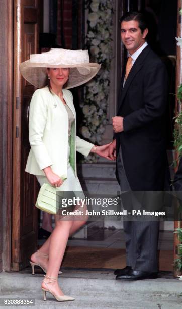 Guests arrive at the Greek Orthodox Cathedral of St Sophia in Bayswater, west London, for the wedding of Princess Alexia of Greece to Carlos Morales...