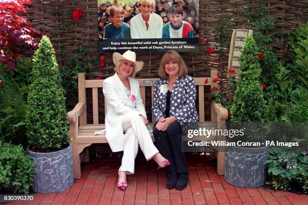 Actresses Carol Harrison and Nerys Hughes sit on the Diana, Princess of Wales garden bench at the Chelsea Flower Show. The Memorial Fund has agreed...