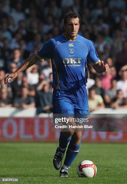 Glen Little of Portsmouth in action during the Barclays Premier League match between Portsmouth and Tottenham Hotspur at Fratton Park on September...