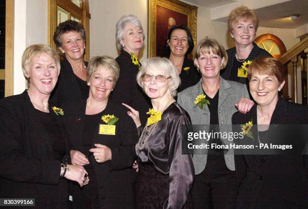 Nine of the eleven Rylstone and District Womens Institute members at Hatchards bookshop in Piccadilly, London, launching a new edition of their...