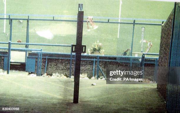 This picture may only be used within the context of the Hillsborough court case. Undated picture of the tunnel leading to terracing at the Leppings...