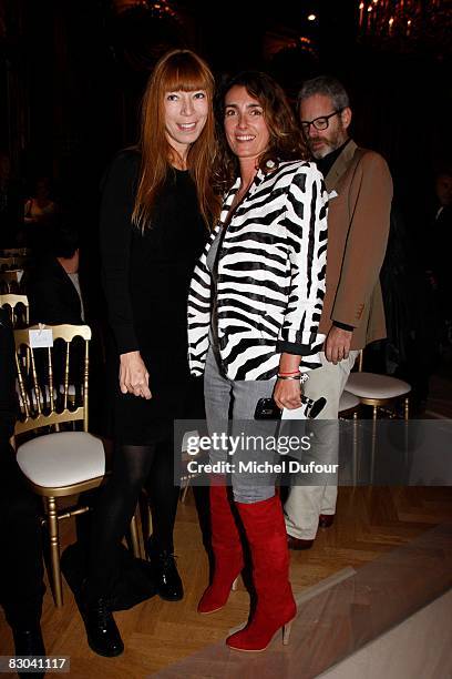 Victoire de Castelane and Mlle Agnes attend the Balmain PFW Spring Summer 2009 show at Paris Fashion Week 2008 at Hotel Westin on September 28, 2008...