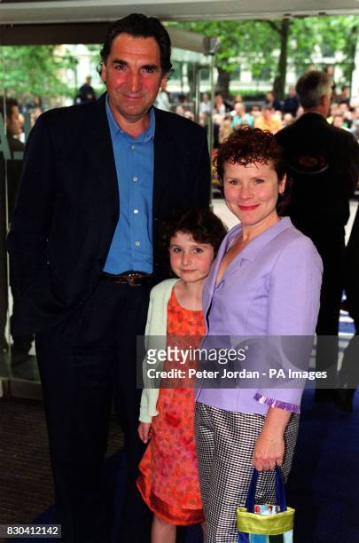 Actress Imelda Staunton and her partner, actor Jim Carter, at the premiere of the animated film Chicken Run, at the Odeon Leicester Square cinema, in...