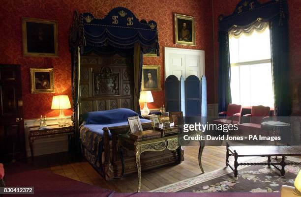 State bedroom at Althorp House, where Winston Churchill started to write his memoirs. Preparations are being completed for the reopening of the...