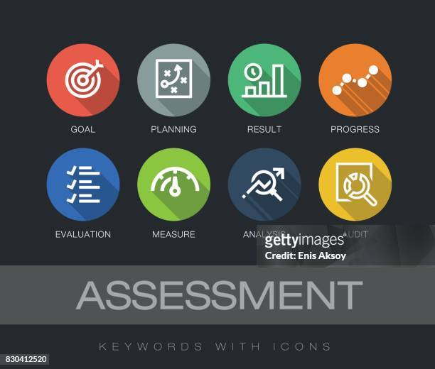 assessment keywords with icons - audit stock illustrations