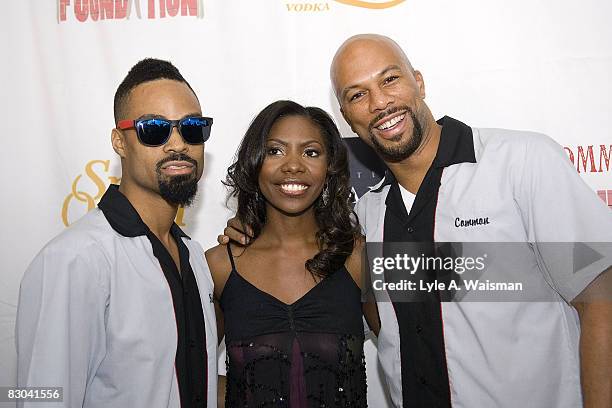 Singer Bilal, 2008 Lincoln Spotlight Winner singer Jael Gadsden and rapper/actor Common attend Common's Start the Show n' Bowl event at the 10 Pin...