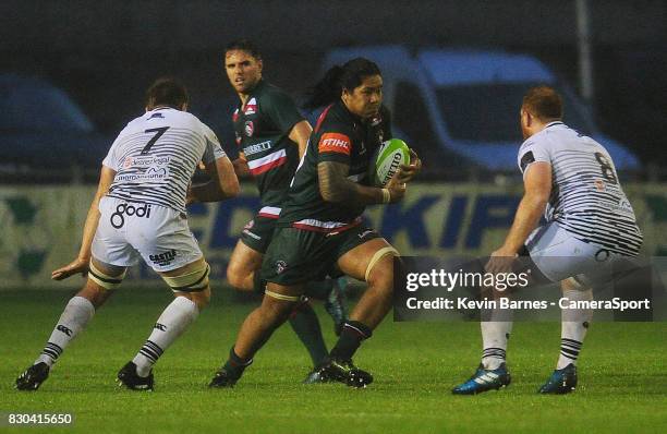 Leicester Tigers' Fred Tuilagi during the pre-season friendly match between Ospreys and Leicester Tigers at Brewery Field on August 11, 2017 in...