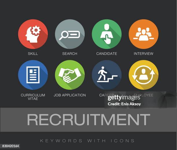 recruitment keywords with icons - capability infographic stock illustrations