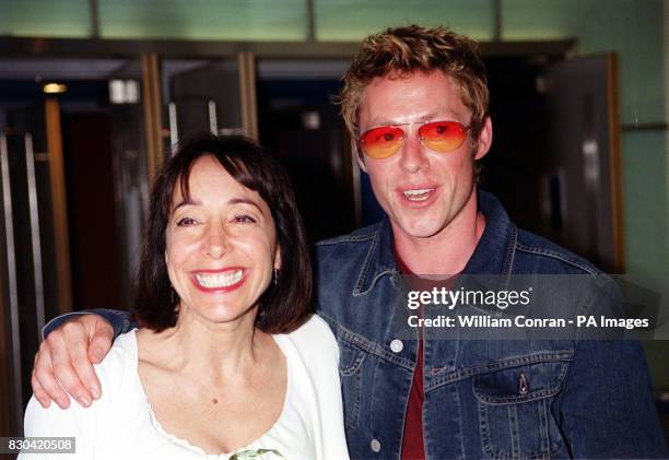 Actress Didi Conn and actor Michael Rodgers, stars of the children's film Thomas and the Magic Railroad, at the movie's world charity premiere at the...