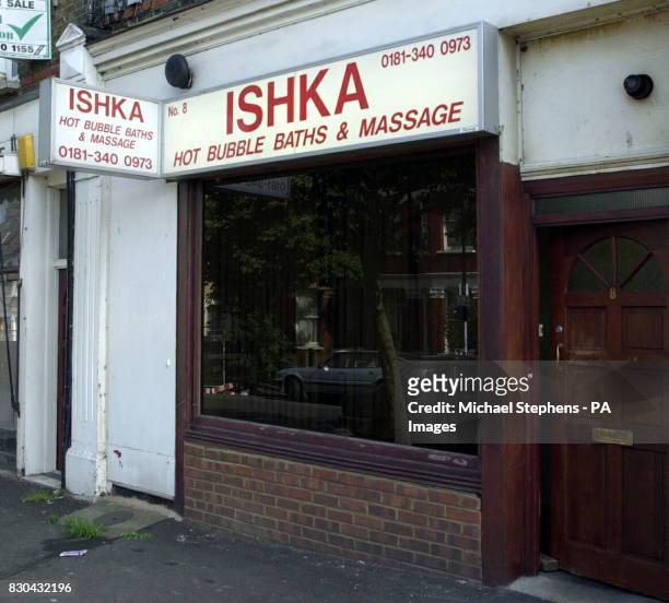Ishka bath and massage parlour in Hornsey, London run by Josephine Daly, who was given conditional bail after admitting charges of controlling...