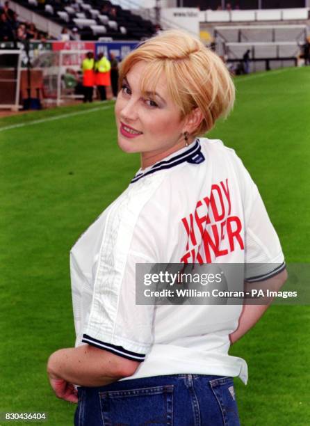 Wendy Turner, from Channel 4's Pet Rescue, attending the inaugral Women's Charity Shield football match between Arsenal and Croydon, in support of...