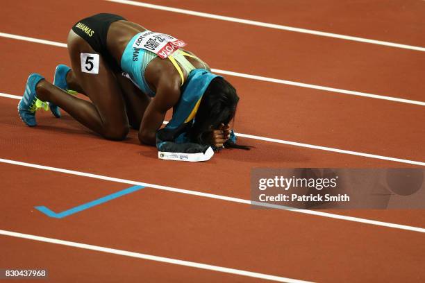 Shaunae Miller-Uibo of the Bahamas, bronze reacts after the Women's 200 metres during day eight of the 16th IAAF World Athletics Championships London...