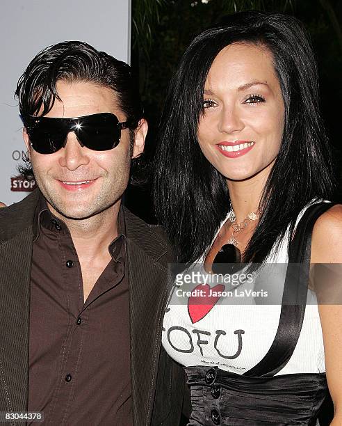 Actor Corey Feldman and his wife Susie Feldman attend the "Yes on Prop 2" benefit at a private residence on September 28, 2008 in Los Angeles,...