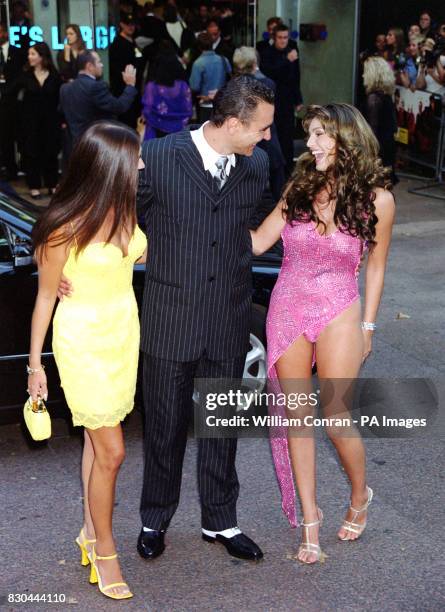 Former footballer turned actor Vinnie Jones, who stars in the film, with his wife Tanya and model and television presenter Kelly Brook , arriving for...