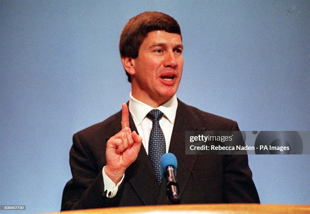 Michael Portillo, Minister for Local Government, speaking during the