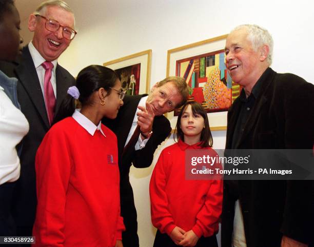 Lord Sainsbury of Preston Candover K.G, left, Tate Director Nicholas Serrota, centre, and artist Howard Hodgkin, right, presenting the first set of...