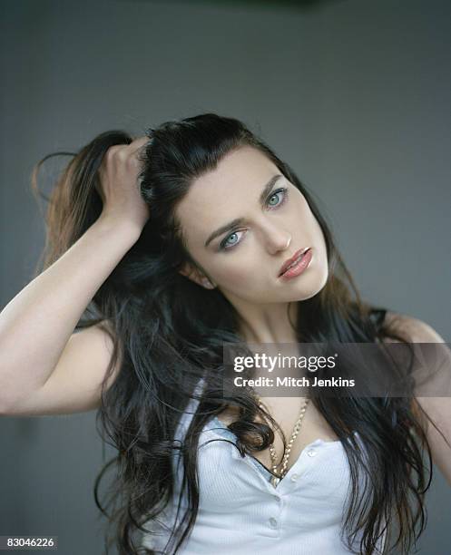 Actor Katie McGrath poses for a portrait shoot in London on June 16, 2008.