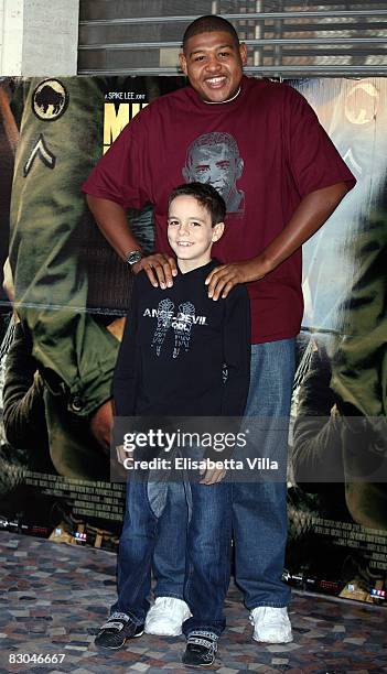 Actors Omar Benson Miller and Matteo Sciabordi attend the Italian photocall for the film 'Miracle At St. Anna' on September 29, 2008 in Rome, Italy.