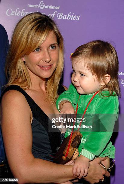 Actress Kellie Martin and daughter Maggie arrive at the "Celebration of Babies" silent auction and luncheon to benefit March of Dimes on September...