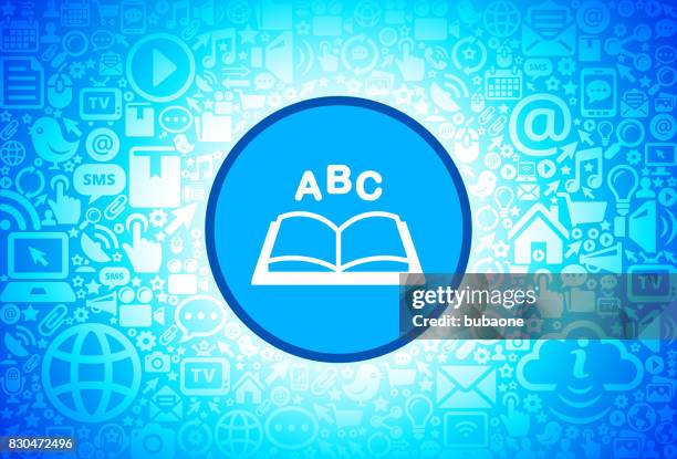 alphabet book icon on internet technology background - reading email on computer stock illustrations
