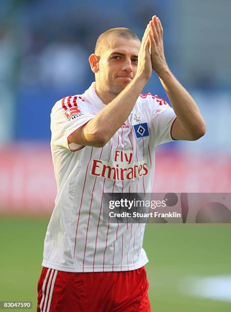 Mladen Petric of Hamburg during the Bundesliga match between Hamburger SV and Borussia M'gladbach at the HSH Nordbank Arena on September 27, 2008 in...