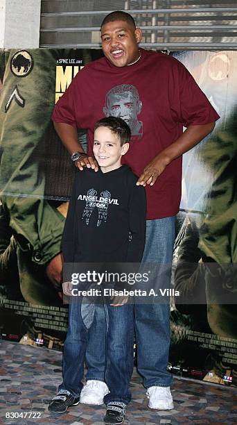 Actors Omar Benson Miller and Matteo Sciabordi attend the Italian photocall for the film 'Miracle At St. Anna' on September 29, 2008 in Rome, Italy.