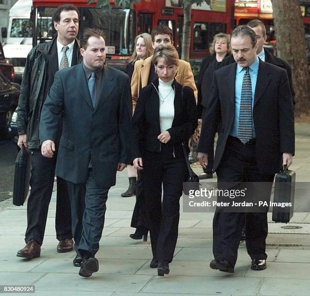Denise Fergus, the mother of murdered toddler James Bulger arrives with her husband Stuart at the Law Courts in London to hear the Lord Chief...