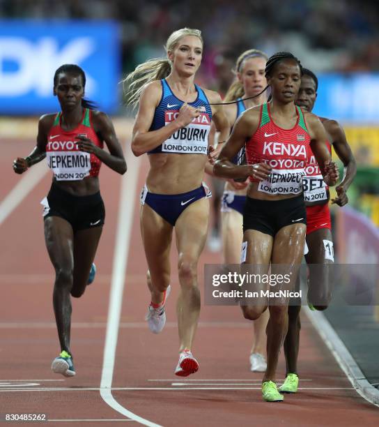 Emma Coburn of United States competes in the Women's Steeplechase final during day eight of the 16th IAAF World Athletics Championships London 2017...